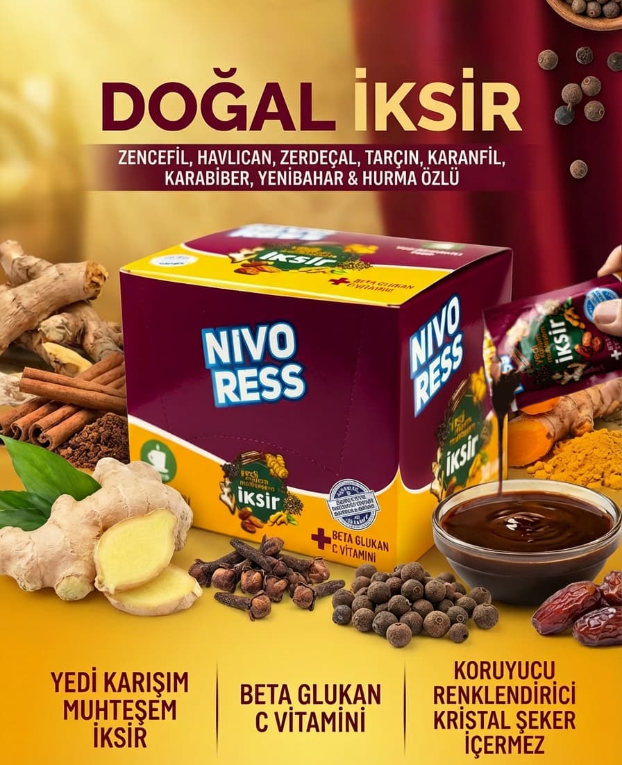 İksir Yedi Karışım 30'lu (Zencefil, Havlıcan, Zerdeçal, Tarçın, Karanfil, Karabiber...)