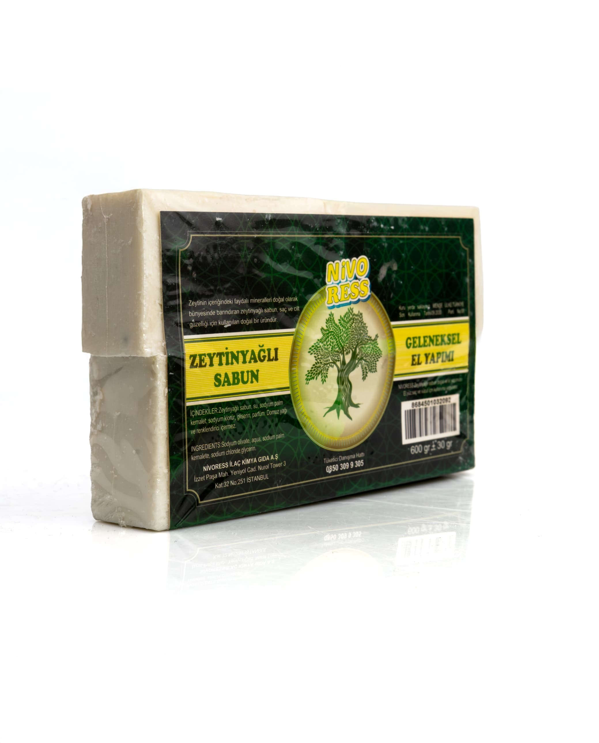 %100 Doğal Zeytinyağlı El Yapımı Banyo ve Saç Sabunu 600 gr